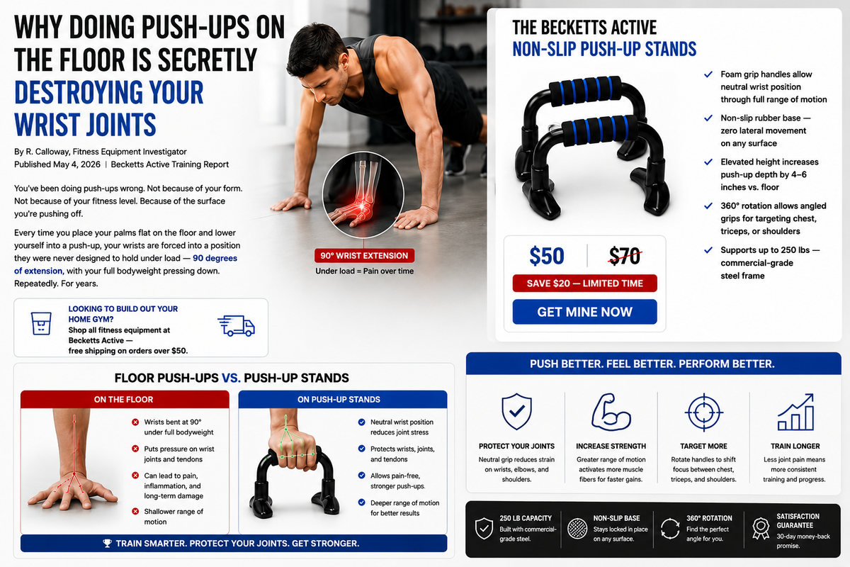 Non-slip push-up stands with foam grip handles for wrist-friendly home workouts