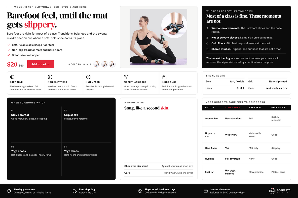 Yoga Shoes vs Bare Feet vs Grip Socks - When Each One Makes Sense
