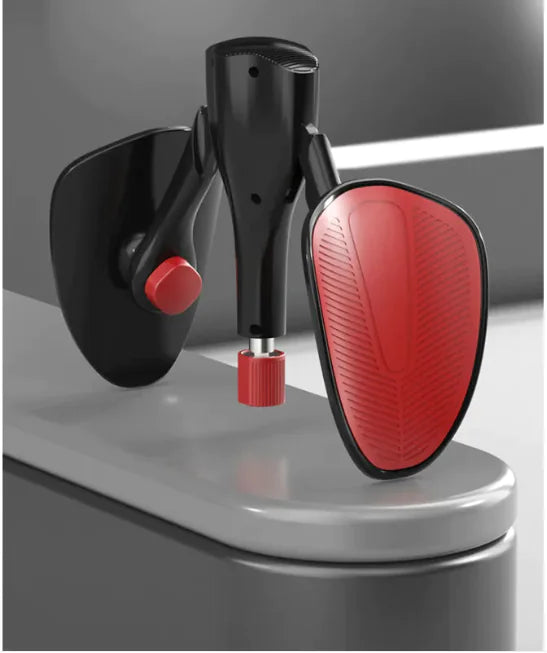 Black red thigh and core resistance trainer.