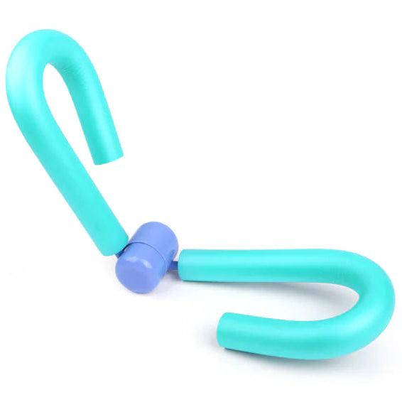 Blue colored portable thigh resistance trainer.