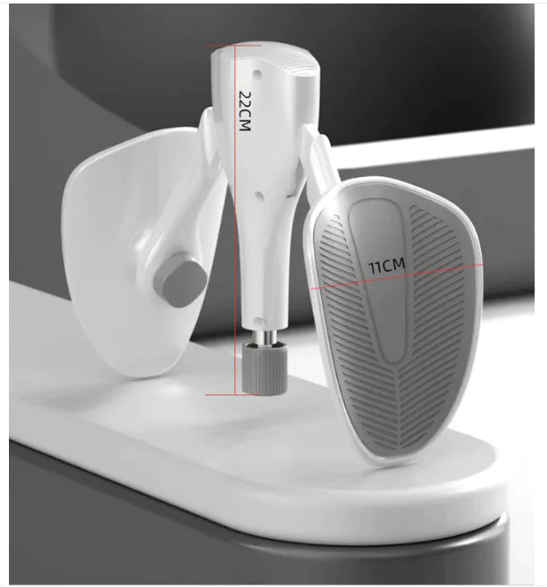 Light grey thigh and core resistance trainer.