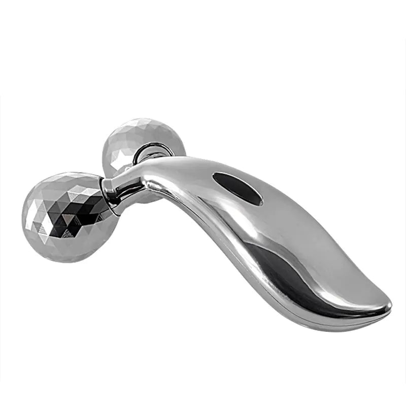 Close-up of manual massage roller showing smooth rolling mechanism and comfortable grip handle.
