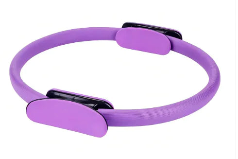 Purple yoga and pilates resistance ring.