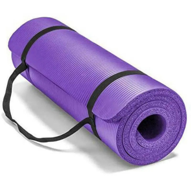 Purple Colored Non-Slip Yoga Exercise Mat for Indoor Workouts and Stretching.