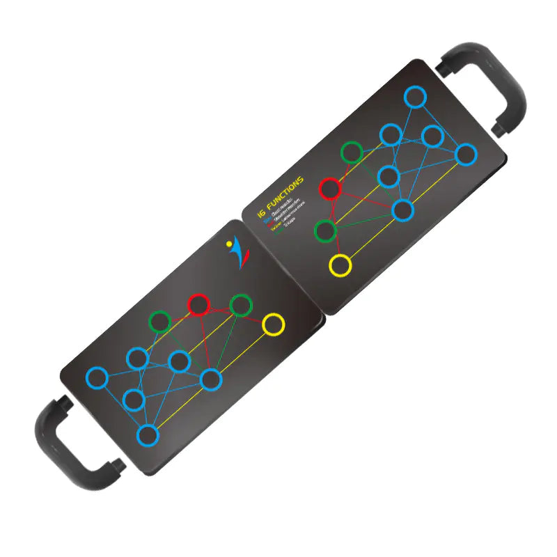 Durable non-slip base of multifunctional push-up board for stable home workouts.
