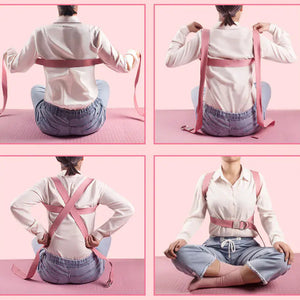 Versatile elastic stretch strap for multiple exercises including yoga, pilates, and stretching.