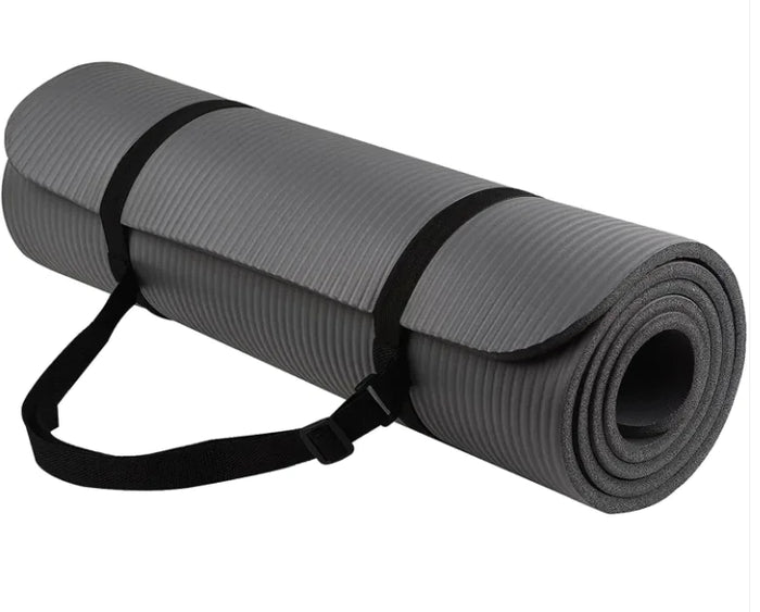 Striped Yoga Mat with Non-Slip Grip for Fitness and Stretching (72×24in)