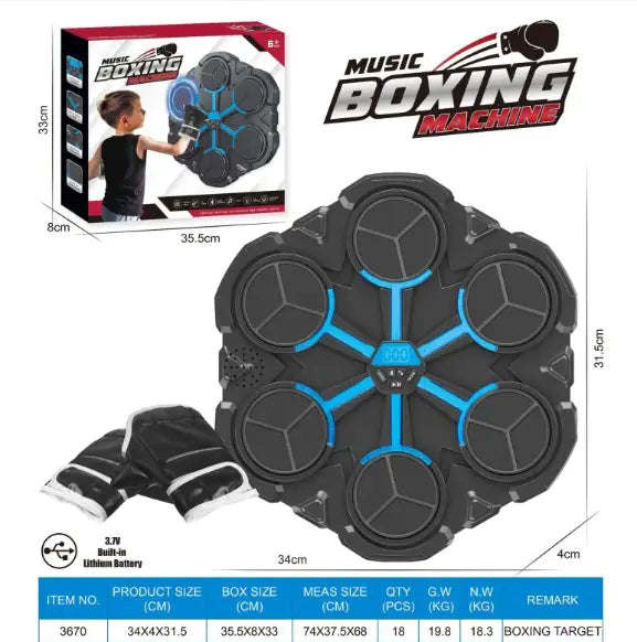 Boxing target machine with Bluetooth music integration for home workouts and sparring training.