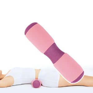 Lumbar support pillow with slow rebound memory foam for yoga, stretching, and seated comfort.