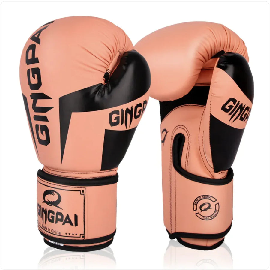 Matte light orange training boxing gloves (6oz-12oz) lightweight design for fitness and bag work cardio training.