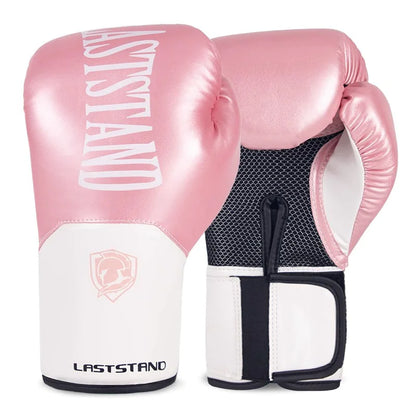 Pink boxing gloves (8oz-14oz) for training, sparring, and combat sports with multi-layer padding.