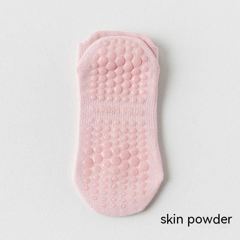 Women's non-slip Pilates socks in pink color with silicone grip for yoga, Pilates and barre classes.