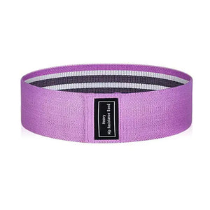 Close-up of soft non-slip purple fabric resistance bands for comfortable workouts.