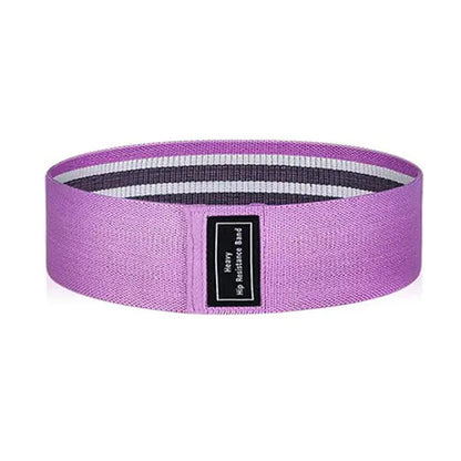 Close-up of soft non-slip purple fabric resistance bands for comfortable workouts.