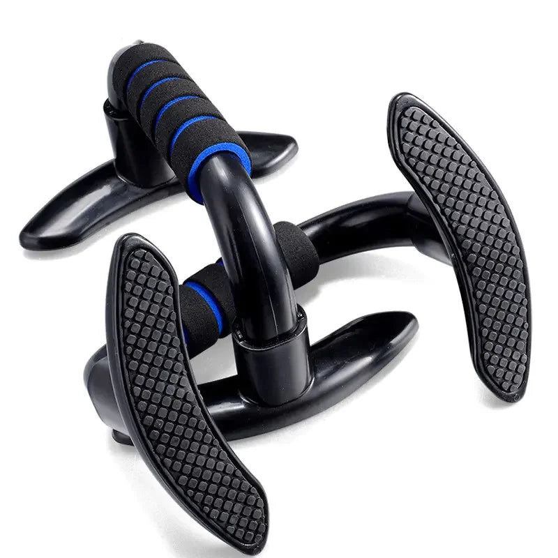 Non-slip rubber base on push-up stands preventing sliding during workouts for stability.