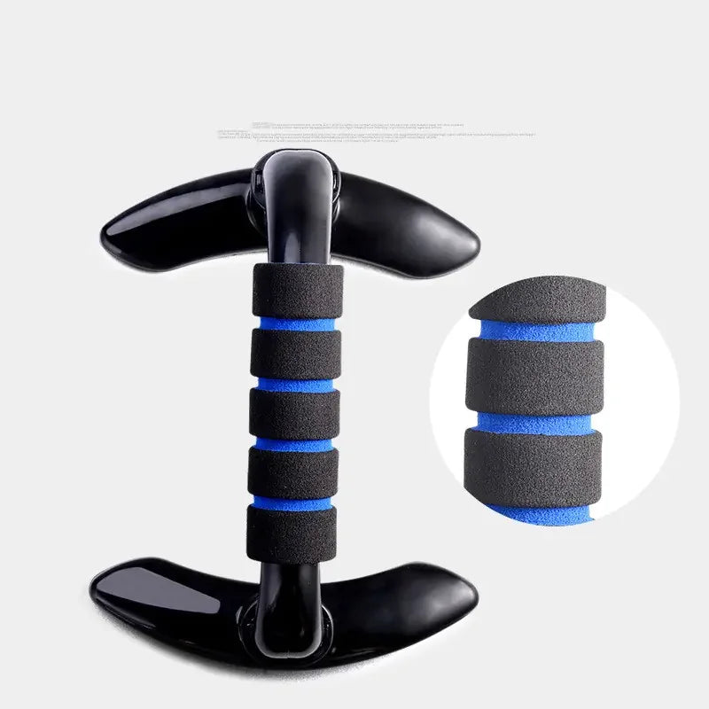 Close-up of high-density foam grips on push-up stands for maximum comfort and durability.