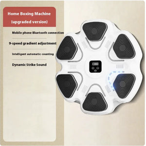White smart boxing wall target with music integration for reaction training and home fitness workouts.